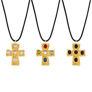 Collar de Cordón Ajustable con Piedra de Cristal, Joyería Permanente Personalizada, Cadena de Oro de 14k y 18k, Collares con Colgante de Moda para Mujer - Product Image 1