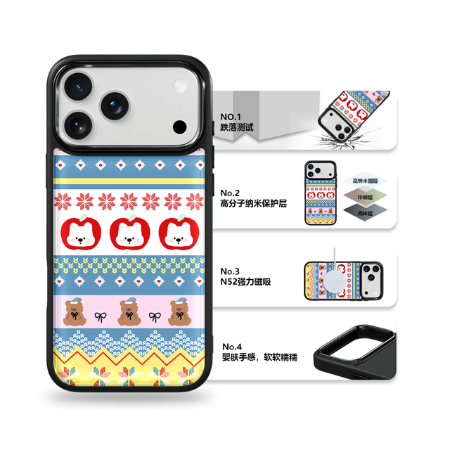 AG Feeling Black Edge Phone Case with Gilding Knitting Pattern Design for Iphone17 17pm 16pro 15 15pm Magnetic Shell
