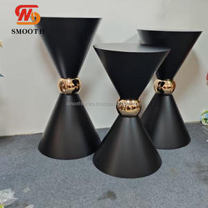 Modern Smooth Black Display Pedestal Backdrop Set Cake Dessert Plinth with Stand for <b>Wedding</b> Event Decoration - Product Image 2