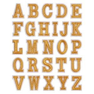 Patch brodé thermocollant en PVC de 4 cm, lettres anglaises A-Z colorées or/argent, pour la décoration de jeans - Product Image 2