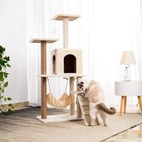 Grand arbre d'activité à gratter mural pour chat et chaton Lit en peluche pour chat et étagère d'escalade avec caractéristiques de jouet