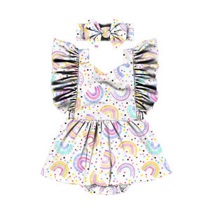 HY-032 Vestido tipo body vintage con cuello en V y estampado de sandía para bebé niña, pelele de verano, nueva moda, mono para niños, ropa infantil - Product Image 6