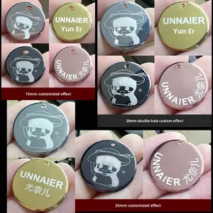 Ciondolo in Metallo Personalizzato in Acciaio Inossidabile per Bambini, Accessori Fai-<span class=keywords><strong>da</strong></span>-Te per Braccialetti, Orecchini, Collane, Piccolo Logo <span class=keywords><strong>con</strong></span> Incisione Laser - Product Image 3