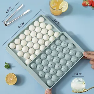 Round Ice Cube Trays For Freezer With Cover Bin 3 Packs 1In Small Circle Ice Ball Maker Mold BPA Free Ice Tray Cocktail Whiskey