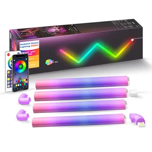 Colour đèn tuya Wifi âm nhạc Sync DIY Đêm chơi game Đèn tường phòng trang trí Glide LED Tường ánh sáng RGB thông minh LED ống ánh sáng thanh