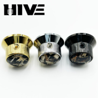 Perilla de volumen metálica de 6 mm de alta calidad para guitarra eléctrica y bajo, con orificio y llave, venta al por mayor de fábrica HVE