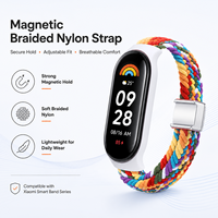 Correa Magnética de Nailon Trenzado para Xiaomi Smart Band 10 9 8 y Mi Band 7 6 5 4 3, Correa Suave y Transpirable para Uso Diario y Deportivo