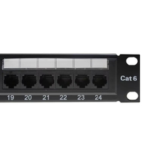 Panel Patch Keystone Cat6 UTP 24-Port 1U untuk Rak Jaringan Densitas Tinggi