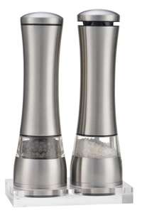 Ensemble <span class=keywords><strong>de</strong></span> moulins à sel et à poivre électriques, fonctionnement sur piles, moulin à sel et à poivre <span class=keywords><strong>automatique</strong></span> à une main avec entonnoir, réglage <span class=keywords><strong>de</strong></span> la grosseur - Product Image 2