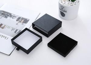 Custom Logo Eco-Friendly Handmade Square Cardboard Rigid Jewelry <b>Box</b> Set Satin Lining Hot-Stamping Jewelry Packaging Display - Product Image 4