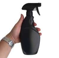 Bouteille pulvérisateur à gâchette en plastique noir mat résistant aux produits chimiques de 250 ml, 500 ml, 1000 ml pour le nettoyage domestique, le jardinage et l'usage industriel