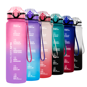 Thân Thiện Với Môi BPA Miễn Phí Hai Trong Một Nắp 1000Ml Ngoài Trời Phòng Tập Thể Dục Tập Thể Dục Thể Thao Motivational Chai Nước Tritan Chai Nước Với Rơm - Product Image 2