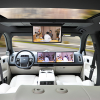 Moniteur TV de voiture 15,6 pouces IPS Full HD Android 13 8 cœurs avec WiFi 4G intégré, écran tactile rabattable à ouverture automatique pour toit ouvrant panoramique