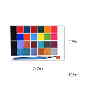 26 цветов минеральной краски на масляной основе и шесть кистей для росписи лица (клоун, оперный герой, Хэллоуин, детская маскарадная косметика), сертифицировано MSDS - Product Image 5