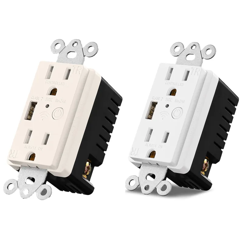 Smart home Tuya wifi zigbee google alexa smart plug power socket duplex USB wall wifi outlet