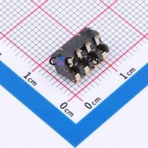 GT-BTP25004-0450A-010A Blade/Spring Contact Battery Connector SMD,P=2.5mm Connector Spring Contact Type 2.5mm 4P Vertical Mount - Product Image 2