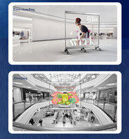 Écran transparent invisible holographique led installation sur verre lecteur vidéo 3d écran de film led écran de film flexible led