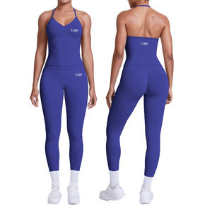 Ensemble de sport 7 FC OEM ODM pour femmes, ensemble de yoga personnalisé sans couture, vêtements de sport, ensemble deux pièces, leggings et haut pour femmes - Product Image 1