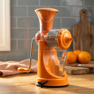 Presse-agrumes manuel Anax Orange pour fruits et légumes, hachoir avec lame en acier inoxydable et récipient (modèle ANAX 0406) - Product Image 3