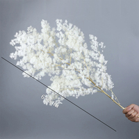 Fleurs de glycine blanchies, fleurs séchées et préservées de couleur blanche, fleurs d'amarante et de fougère pour bouquet de mariage, décoration murale et intérieure