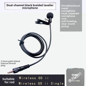 Microphone cravate filaire double canal Jingdi pour enregistrement et diffusion en direct, compatible connecteur 3,5 mm - Product Image 6