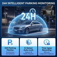 Caméra de tableau de bord à double objectif avec écran IPS, vision nocturne 4K, capteur G, contrôle via application mobile, enregistrement en boucle, surveillance de stationnement, garantie 1 an – Vente directe usine