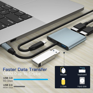 Adaptador USB FARSINCE 4 en 1, Convertidor de USB Tipo C a Doble USB 3.0 PD - Product Image 4