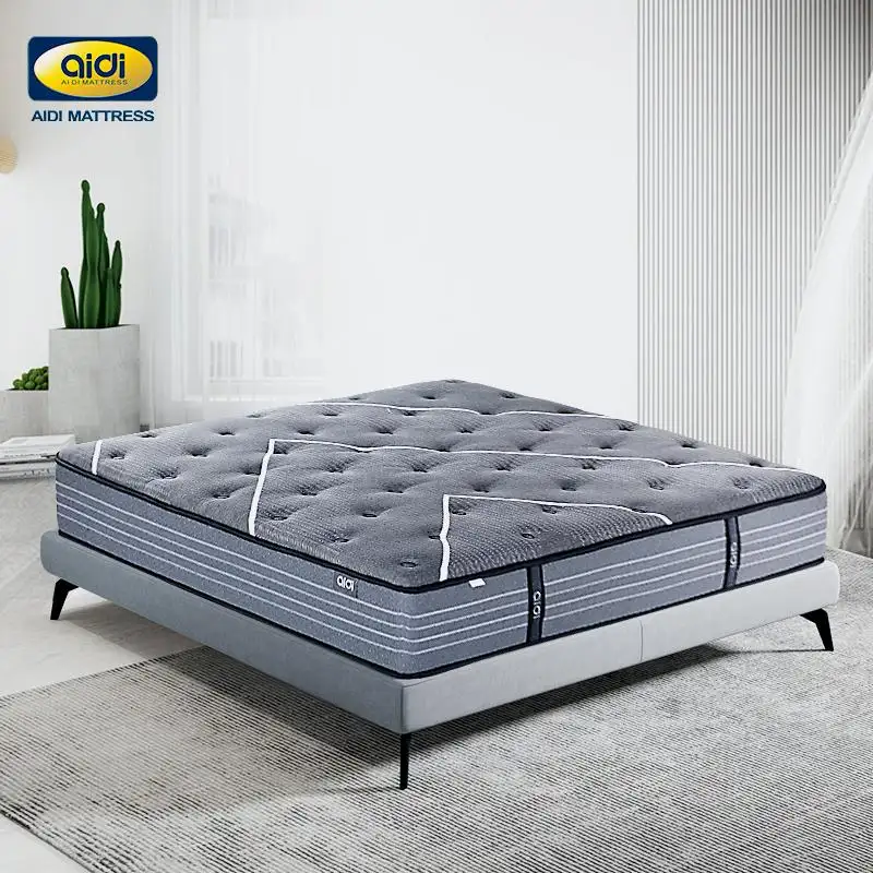 Bedroom Compressed And Rolled Up Double Queen King Bed Natural Latex Gel Memory Foam Box Coil Spring Mattress In Box