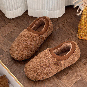 Pantuflas Unisex para el Hogar, Cálidas para <span class=keywords><strong>Invierno</strong></span>, Antideslizantes, Ligeras, de PVC y TPR, Personalizadas, de Felpa Rizada, para Interiores y Exteriores - Product Image 1