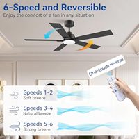 Ventilateur de plafond LED à économie d'énergie, lampe intelligente WiFi Tuya à intensité variable, télécommande, ventilateur de plafond LED moderne et silencieux pour l'intérieur