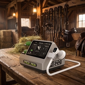 Appareil vétérinaire à ondes de choc piézoélectriques focalisées pour la rééducation musculo-squelettique des chevaux, chiens et chats, 7 coussinets de <span class=keywords><strong>gel</strong></span>, profondeur 65 mm - Product Image 1