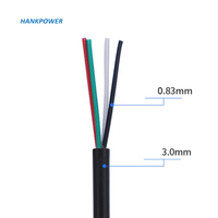 Câble USB blanc à 4 cœurs 28awg OD 3.0MM, gaine pour recharge de données, 1 pièce