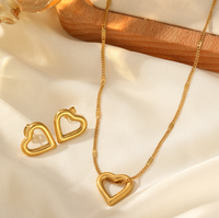 Vente flash - Ensemble collier et boucles d'oreilles avec pendentif en forme de cœur pour femmes, accessoires imperméables pour femmes, bijoux tendance, cadeaux