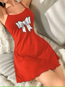 Phụ nữ sang trọng thoải mái thoáng khí dệt kim ngắn nightdress nhà giản dị bướm in sexy outwear mùa xuân mùa hè - Product Image 2