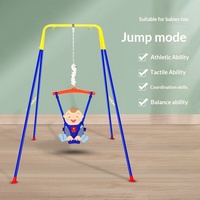 Balançoire-sauteuse pour bébé avec support en bois massif, chaîne réglable, utilisation manuelle en intérieur, 2-3 ans, unisexe, capacité de charge de 12 kg, design moderne