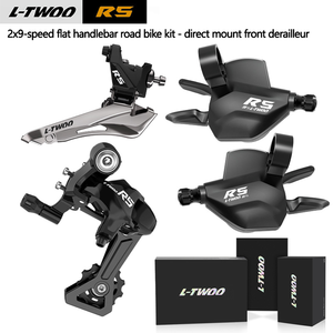 Kit de transmission 32T pour vélo de route / vélo pliant R5 2x9 vitesses avec guidon plat, manettes de vitesses à fenêtre et dérailleur avant et arrière - Product Image 1