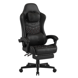 Ergonomische <span class=keywords><strong>Computer</strong></span> Kantoorstoel Grijs Gaming Stoel Met Grote Muismat Verstelbare Pu Lederen Gamer Stoel Met Voetensteun Voor Volwassenen - Product Image 5