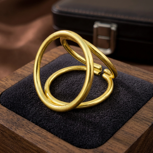 Soumya Creations Brass <b>Ring</b> <b>Gold</b> Plated Vintage Geometric Christian Unisex Gift 100% Handmade Made in India - Product Image 3
