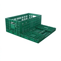 Caisse à œufs pliable en plastique PP pour volailles d'élevage, design maillé avec feuilles pliantes, caisse de transport et de stockage pliable pour poulailler