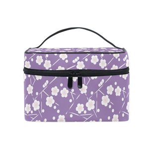 Diseño de moda con estampado de flores, maletín de maquillaje portátil, bolsa dura de viaje, bolsa de cosméticos impermeable suave a la venta - Product Image 1