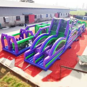 Percorso a Ostacoli Gonfiabile Gigante Personalizzato a Forma di U per Adulti/ Sfida a Ostacoli Gonfiabile per Bambini Corsa Divertente in Vendita - Product Image 4