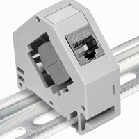 Kotak Terminal Serat Optik DIN Rail DTIO Industri 1 2 4 Port SC APC LC UPC G657A2 35mm untuk Pemasangan Kabinet Rak Pusat Data Jaringan