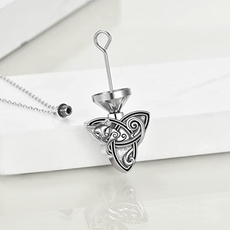 SIPURIS Orecchini A Forma Di Gatto Con Ciondolo A Cuore - Acciaio Inox, Idea Regalo Per Donne In Sacchetto Di Velluto