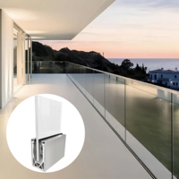 Rampe d'escalier en verre sans cadre avec profilé en aluminium pour balcon, système de garde-corps, longueur personnalisée, fourniture OEM
