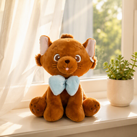 Jouet pour chat en peluche douce avec nœud papillon bicolore, en coton PP, cadeau d'anniversaire