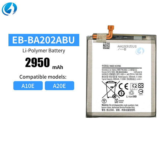 Phone Original Battery EB-BA202ABU 2950mAh 3.85V Phone Battery Replacement for Samsung A10E A20E