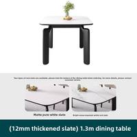 Table à manger avec structure en bois en forme de pattes d'éléphant, plateau en ardoise crème, paire de chaises vintage, compacte et personnalisable