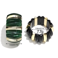 Dernière tendance européenne et américaine Bracelet de perles de couleur mélangée Bracelet élastique acrylique d'espacement CCB plaqué or écologique Cadeau