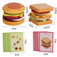 Juguetes de Madera para Apilar Hamburguesas RIZON, Juego de Comida de Juguete Educativo Montessori para Niños Pequeños, Venta al Por Mayor de Fábrica