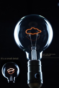 Filet rouge Edison <span class=keywords><strong>ampoule</strong></span> lustre personnalité créative nuage <span class=keywords><strong>LED</strong></span> lampe à filament E14/E27 courant alternatif usage résidentiel grande <span class=keywords><strong>boule</strong></span> Globe - Product Image 3